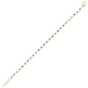 Aquatic Bliss 14K (or 18k request) Yellow Gold Multi Sapphire Tennis Bracelet